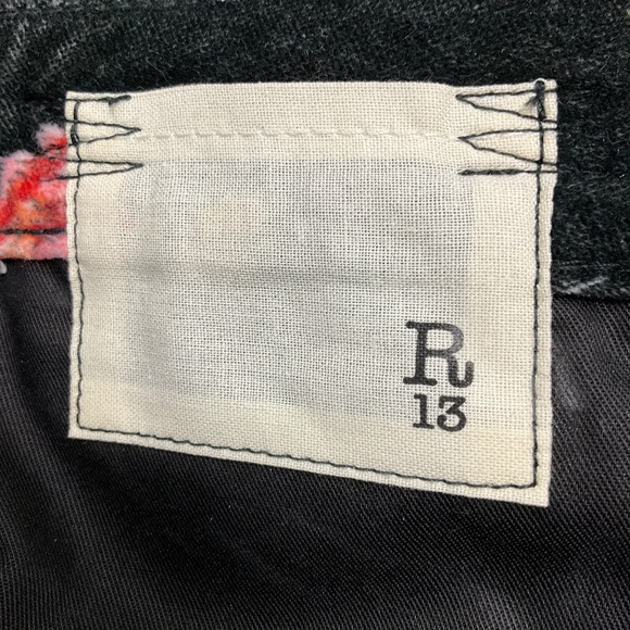 R13 BLACK FLORAL KICK FIT JEANS - Picture 5 of 7